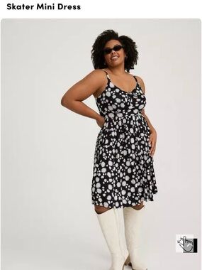 torrid Black Floral Jersey Dress with Pink Accents
